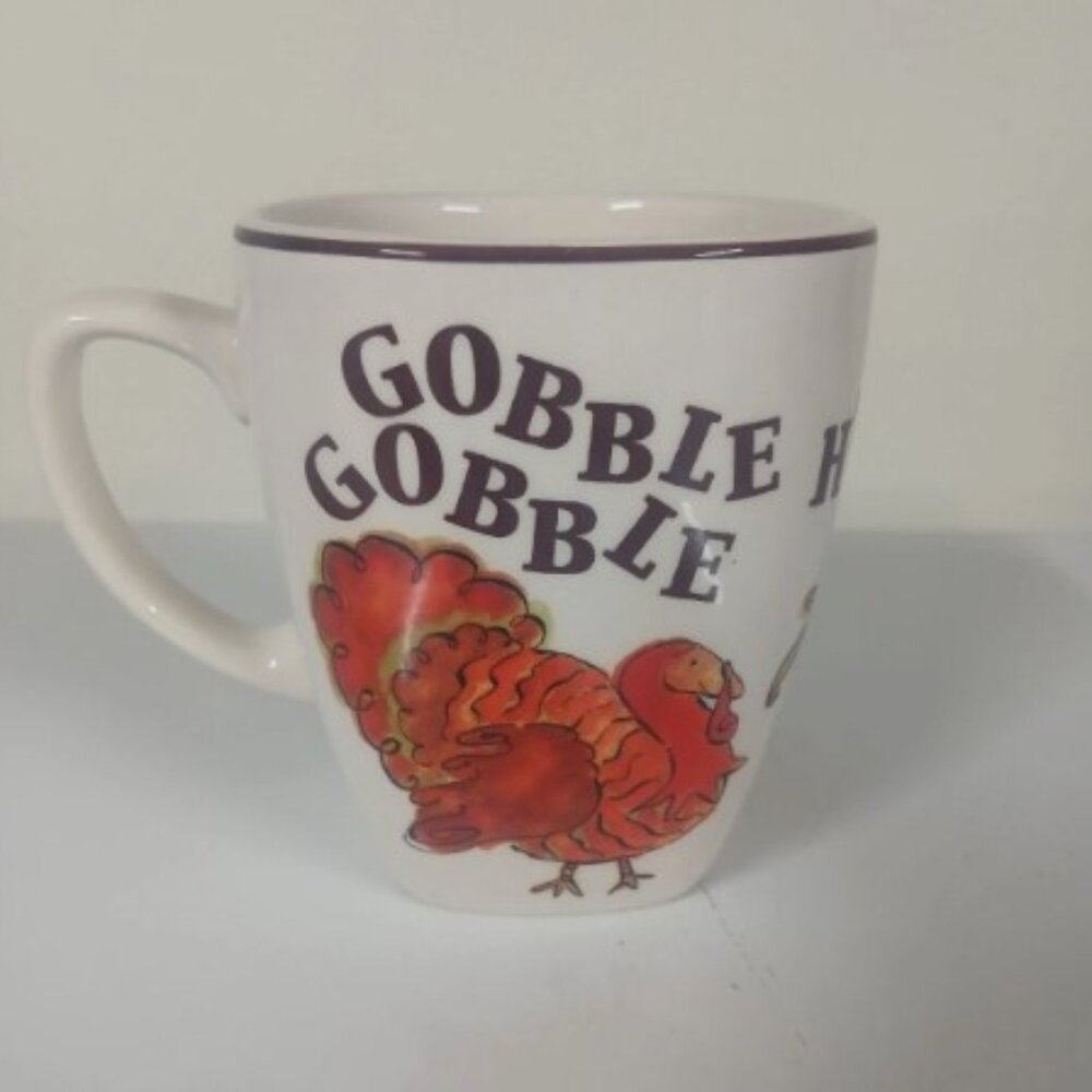 Rosanna Thanksgiving Mug Pumpkin Pie Turkey Fall Harvest Coffee Cup